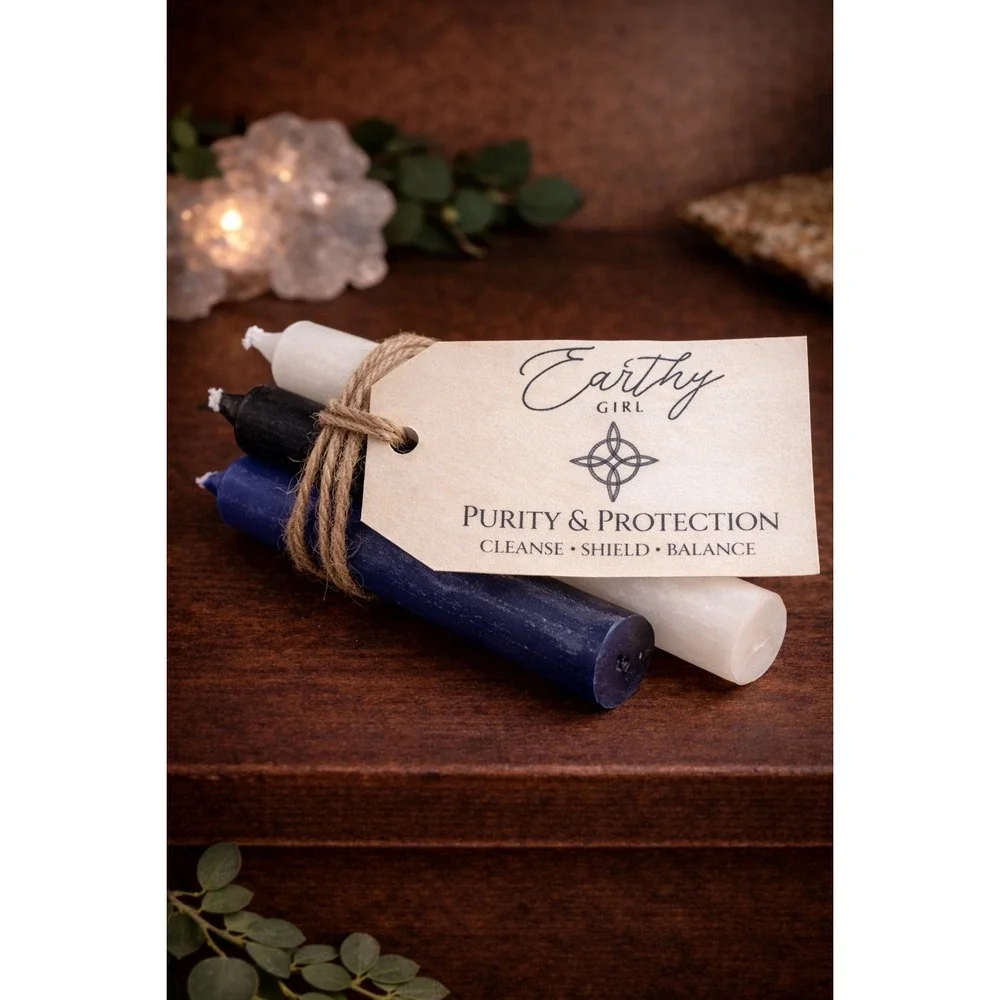 Earthy Girl Purity & Protection Ritual Candles Set apothecary cleanse Balance‎